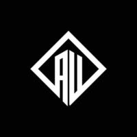 Au-Logo-Monogramm mit quadratischer Designvorlage im Rotationsstil vektor