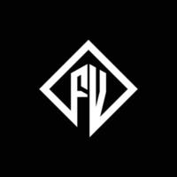 fv-Logo-Monogramm mit quadratischer Designvorlage im Rotationsstil vektor