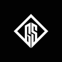 gs logotyp monogram med fyrkantig roterande stil designmall vektor