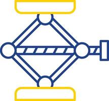 skruva domkraft linje två Färg ikon vektor