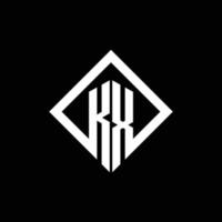 kx logotyp monogram med fyrkantig roterande stil designmall vektor