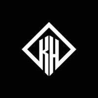 kh logotyp monogram med fyrkantig roterande stil designmall vektor