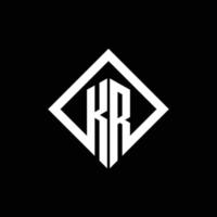 kr-Logo-Monogramm mit quadratischer Designvorlage im Rotationsstil vektor