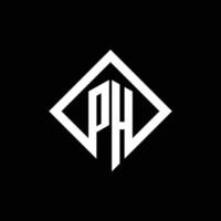 ph-Logo-Monogramm mit quadratischer Designvorlage im Rotationsstil vektor