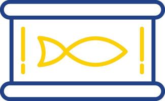 Thunfisch Linie zwei Farbe Symbol vektor