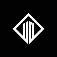 ud-Logo-Monogramm mit quadratischer Designvorlage im Rotationsstil vektor