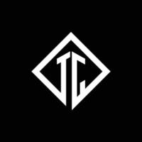 tj-Logo-Monogramm mit quadratischer Designvorlage im Rotationsstil vektor