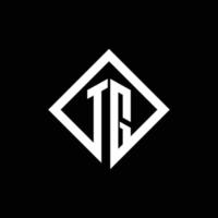 tg-Logo-Monogramm mit quadratischer Designvorlage im Rotationsstil vektor