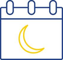Mond Kalender Linie zwei Farbe Symbol vektor