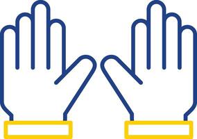 Handschuhe Linie zweifarbiges Symbol vektor