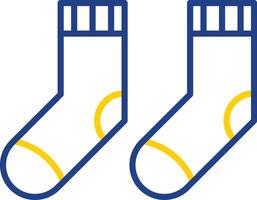 Socken Linie zweifarbiges Symbol vektor