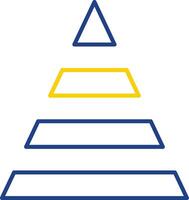 Pyramidenlinie zweifarbiges Symbol vektor