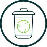 recyceln Behälter Linie Kreis Symbol vektor