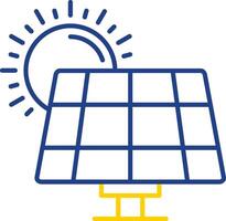 Solarpanel-Linie zweifarbiges Symbol vektor