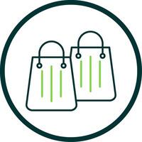 Einkaufen Tasche Linie Kreis Symbol vektor