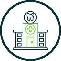 dental klinik linje cirkel ikon vektor