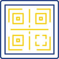 qr Linie zwei Farbe Symbol vektor