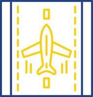 Landung Flugzeug Linie zwei Farbe Symbol vektor
