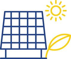 Solarpanel-Linie zweifarbiges Symbol vektor