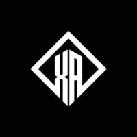 xa-Logo-Monogramm mit quadratischer Designvorlage im Rotationsstil vektor