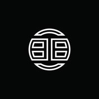 bb logotyp monogram med negativ utrymme cirkel rundad designmall vektor