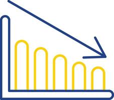 Diagramm Linie zwei Farbe Symbol vektor