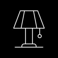 Invertiertes Symbol für die Tischlampenlinie vektor