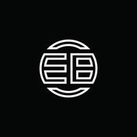 eb-Logo-Monogramm mit negativem Raumkreis abgerundete Designvorlage vektor