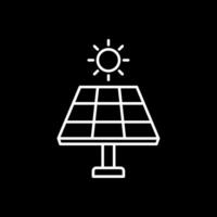 Invertiertes Symbol für die Solarpanel-Linie vektor