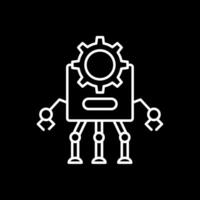 Roboterlinie invertiertes Symbol vektor