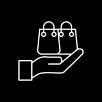 Einkaufstasche Linie umgekehrtes Symbol vektor