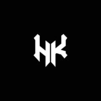 hk logotyp monogram med sköldform designmall vektor