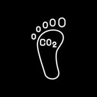 Kohlenstoff Fußabdruck Linie invertiert Symbol vektor