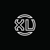 xu logotyp monogram med negativ utrymme cirkel rundad designmall vektor