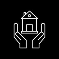 Zuhause und Pflege Linie invertiert Symbol vektor