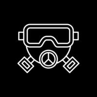 Invertiertes Symbol für die Gasmaskenlinie vektor