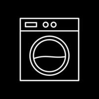 Wäsche Maschine Linie invertiert Symbol vektor
