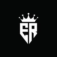 er logotyp monogram emblem stil med krona form formgivningsmall vektor