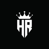 hr logotyp monogram emblem stil med krona form formgivningsmall vektor