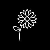 Blumenlinie umgekehrtes Symbol vektor