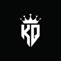 kq logotyp monogram emblem stil med krona form formgivningsmall vektor
