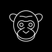 Gorilla-Linie invertiertes Symbol vektor