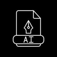 ai-Linie invertiertes Symbol vektor