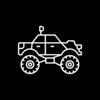 Monster-Truck-Linie invertiertes Symbol vektor