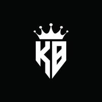 kb logotyp monogram emblem stil med krona form designmall vektor