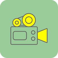 kamera fylld gul ikon vektor