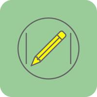 penna fylld gul ikon vektor
