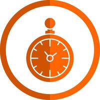 Tasche Uhr Glyphe Orange Kreis Symbol vektor