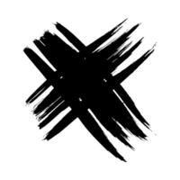 schwarz Hand gezeichnet Kreuz Symbol vektor