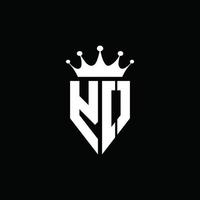 Yo-Logo-Monogramm-Emblem-Stil mit Kronenform-Design-Vorlage vektor